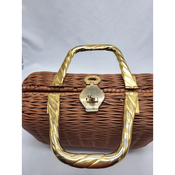 Vintage faux wicker Gabrielle Purse - Picture 2 of 12